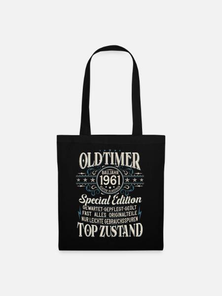 Oldtimer Baujahr Jahrgang 1961 Geburtstag Geschenk - Stoffbeutel - Schwarz