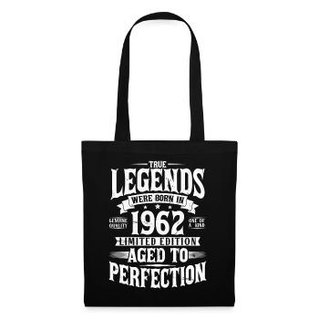 Année de naissance 1962 naissance Cadeau d’anniversaire - Sac en tissu - noir - Devant