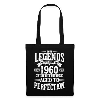 Année de naissance 1960 naissance Cadeau d’anniversaire - Sac en tissu - noir - Devant