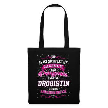 Drogistin und Prinzessin T-Shirt - Stoffbeutel - Schwarz - Vorne