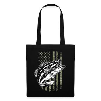 Pêche à la perche American Camo USA Flag - Sac en tissu - noir - Devant