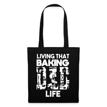 Living That Baking Dad Life Papa Bäcker - Stoffbeutel - Schwarz - Vorne