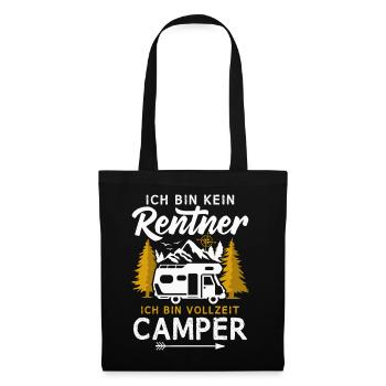 Wohnmobil Rentner Vollzeit Camper Camping - Stoffbeutel - Schwarz - Vorne