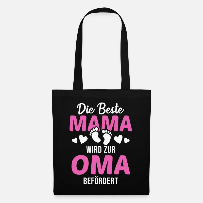 Die beste Mama wird zur Oma befördert - Stoffbeutel - Schwarz