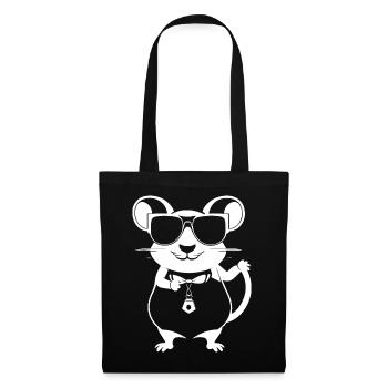 Lustige Hausratte mit Sonnenbrille Fancy Rats - Stoffbeutel - Schwarz - Vorne