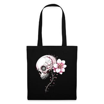 Sakura Skull // Skull Cherry Blossom FS0146 - Tote Bag - black - Front