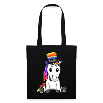 LGBT Arc-en-ciel Licorne Arc-en-ciel Drapeau Gay Pride - Sac en tissu - noir - Devant