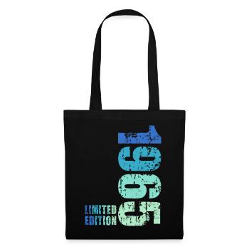 60e anniversaire Né en 1965 - Sac en tissu - noir - Devant
