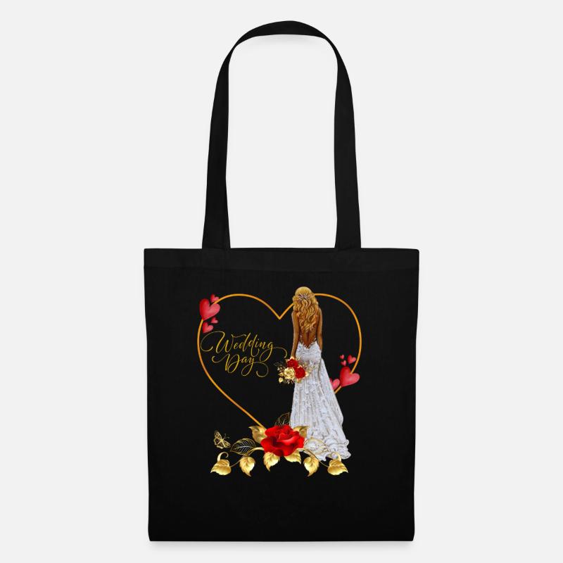 Red Rose Wedding Day - Tote Bag - black