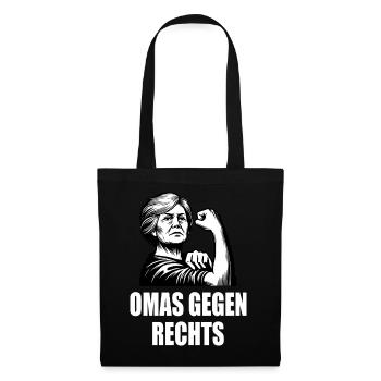 Omas gegen rechts - Stoffbeutel - Schwarz - Vorne