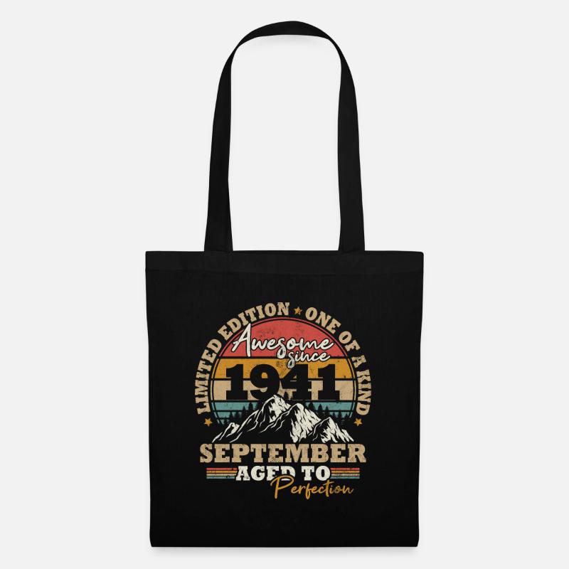 September 1941 Vintage Retro Geburtstagsgeschenk - Stoffbeutel - Schwarz