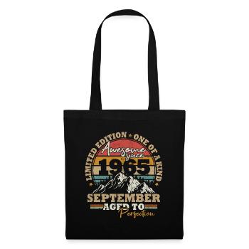 September 1965 Vintage Retro Geburtstagsgeschenk - Stoffbeutel - Schwarz - Vorne