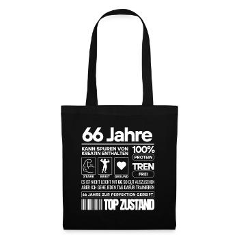 66 Jahre und im Top Zustand - Stoffbeutel - Schwarz - Vorne