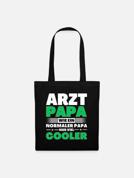 Arzt Papa wie ein normaler nur viel cooler - Stoffbeutel - Schwarz