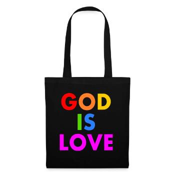 God is love - Stoffbeutel - Schwarz - Vorne