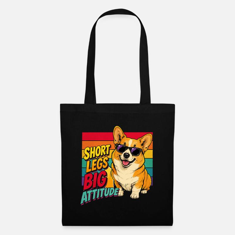 Corgi Attitude: Small Paws, Big Character - Tote Bag - black