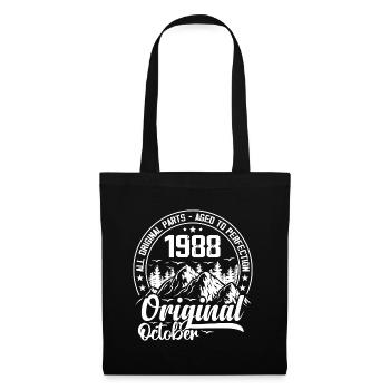October 1988 Original:36 Years Anniversary Gift - Tote Bag - black - Front