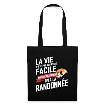 La vie n'est pas toujours facile, randonnée - Sac en tissu - noir - Devant