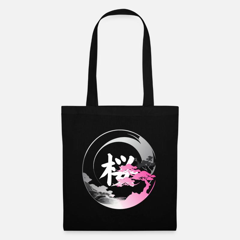 Japan modern enso rose - Tote Bag - black