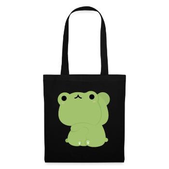 Couple de grenouilles - Sac en tissu - noir - Devant