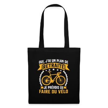 Je prévois de faire du vélo retraité cycliste - Sac en tissu - noir - Devant