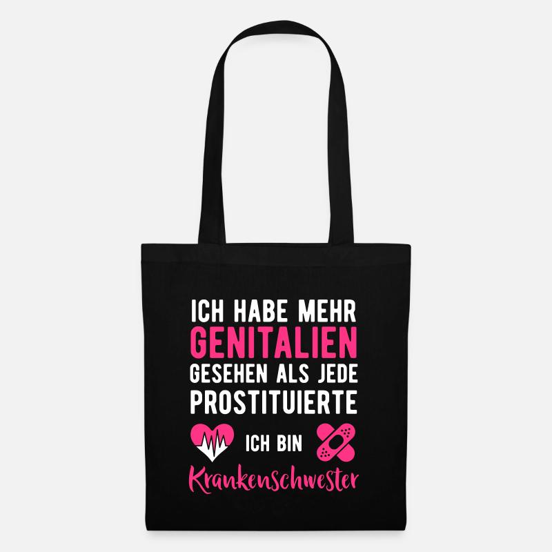 Krankenschwester - Stoffbeutel - Schwarz