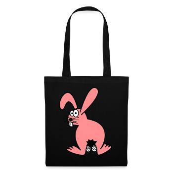 Osterhase mit ostereiern - Stoffbeutel - Schwarz - Vorne
