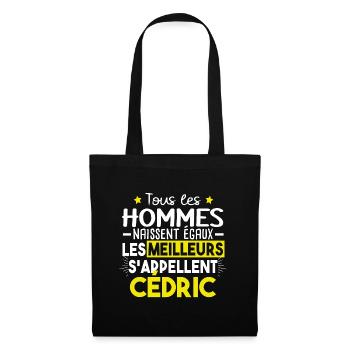 Cédric Prénom Homme Cadeau Humour - Sac en tissu - noir - Devant