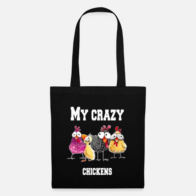 My crazy chickens - Tote Bag - black