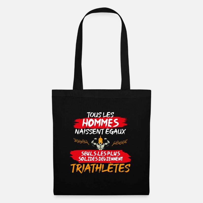 cadeau marrant solide triathlète triathlon - Sac en tissu - noir