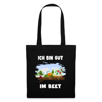 gärtner gut im beet gartenarbeit gemüsegarten - Stoffbeutel - Schwarz - Vorne