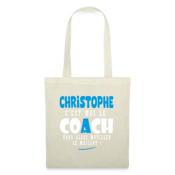 Chrsitophe coach prénom christophe - Sac en tissu - nature - Devant