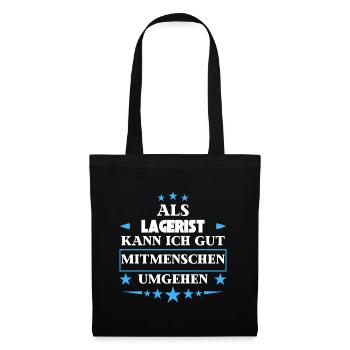 En tant qu’employé d’entrepôt, vous pouvez traiter avec d’autres êtres humains. - Sac en tissu - noir - Devant