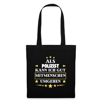 Traiter avec ses semblables en tant que policier. - Sac en tissu - noir - Devant