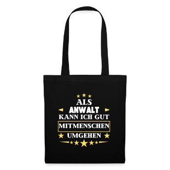 Traiter avec ses semblables en tant qu'avocat. - Sac en tissu - noir - Devant
