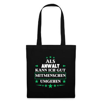 Traiter avec ses semblables en tant qu'avocat. - Sac en tissu - noir - Devant