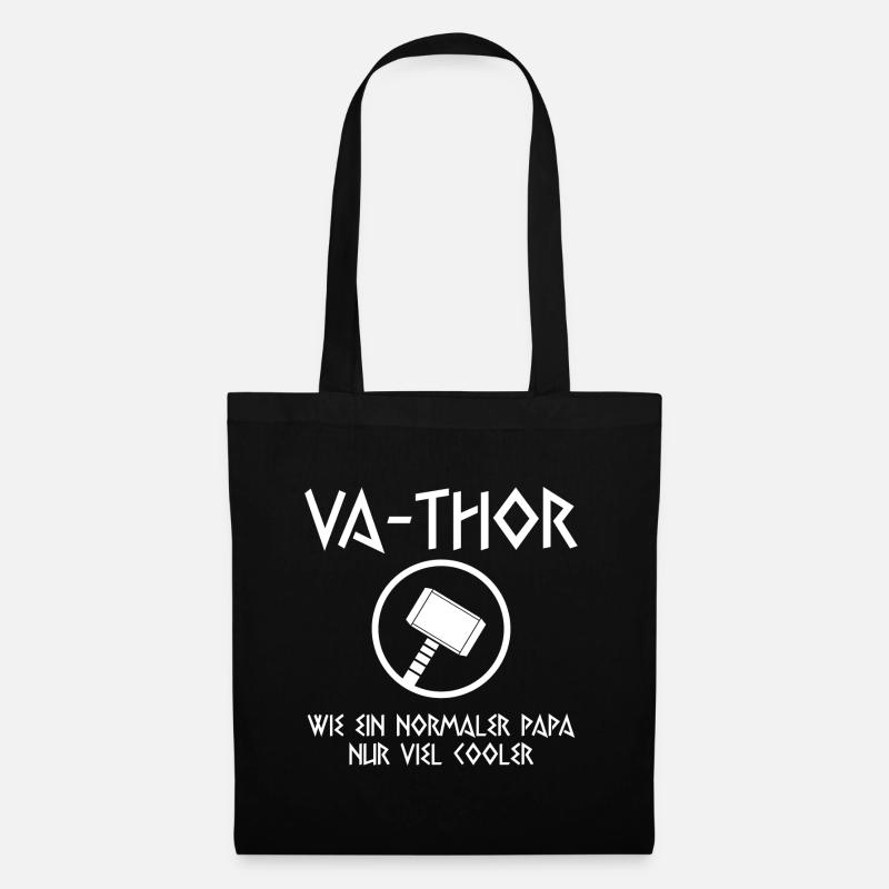 Va thor papa Geschenk Vatertag - Stoffbeutel - Schwarz