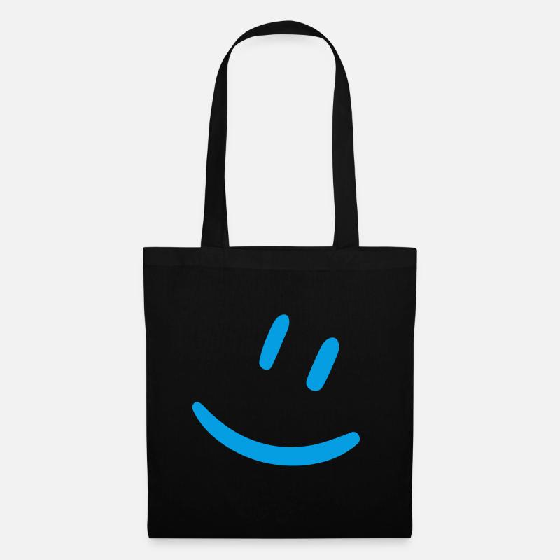 Smily blau - Stoffbeutel - Schwarz