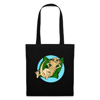 Bearded dragon cool on pillow reptile reptile - Tote Bag - black - Front