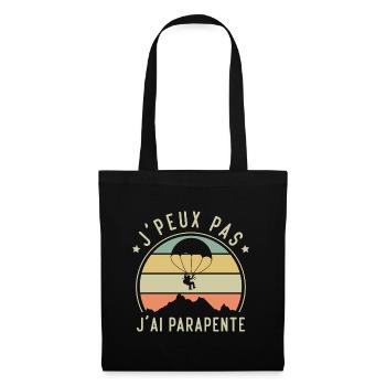 J'peux Pas j'ai Parapente, Cadeau Parapentiste - Sac en tissu - noir - Devant