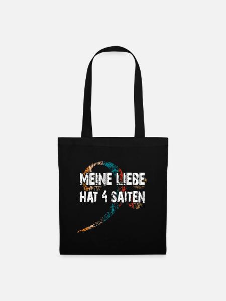 Ich liebe meinen Bass - ich spiele Bass - Stoffbeutel - Schwarz