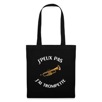 Trompette humour trompettiste homme femme - Sac en tissu - noir - Devant