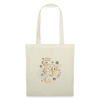 Monogramme de calligraphie dorée de luxe avec la lettre N - Sac en tissu - nature - Devant