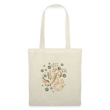 Monogramme de calligraphie dorée de luxe avec la lettre R - Sac en tissu - nature - Devant