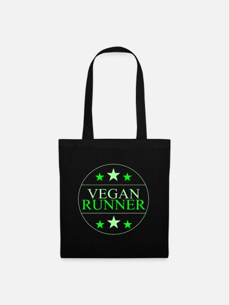 Vegan Runner - Marathon Trail Running - Stoffbeutel - Schwarz
