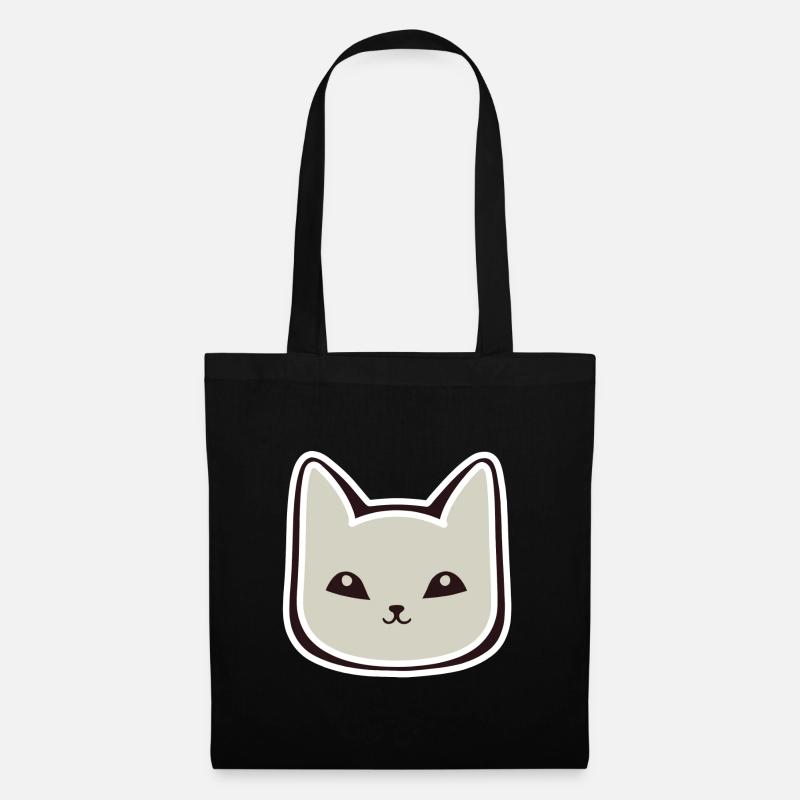 Aufkleber Katze - Stoffbeutel - Schwarz