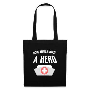 Plus qu’une infirmière, un héros : citation infirmière - Sac en tissu - noir - Devant