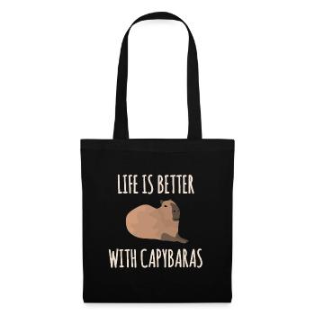 La vie est meilleure avec les capybaras - Sac en tissu - noir - Devant
