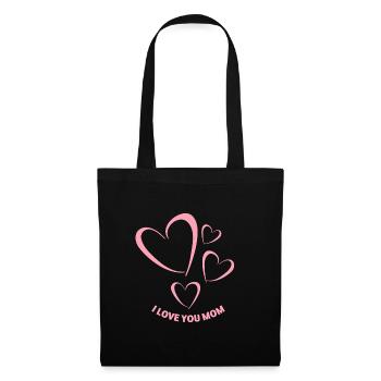 Fêtes des Mères, amour, cadeau - Sac en tissu - noir - Devant