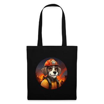 Chien de pompier - Sac en tissu - noir - Devant